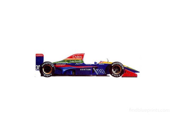 Download drawing Larrousse Venturi LC92 OW 1992 in ai pdf png svg